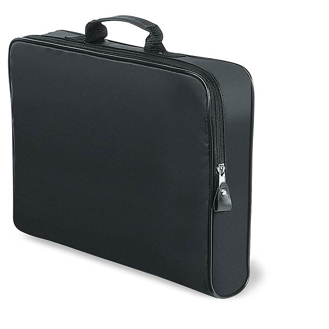 Conference bag with zipper  - black