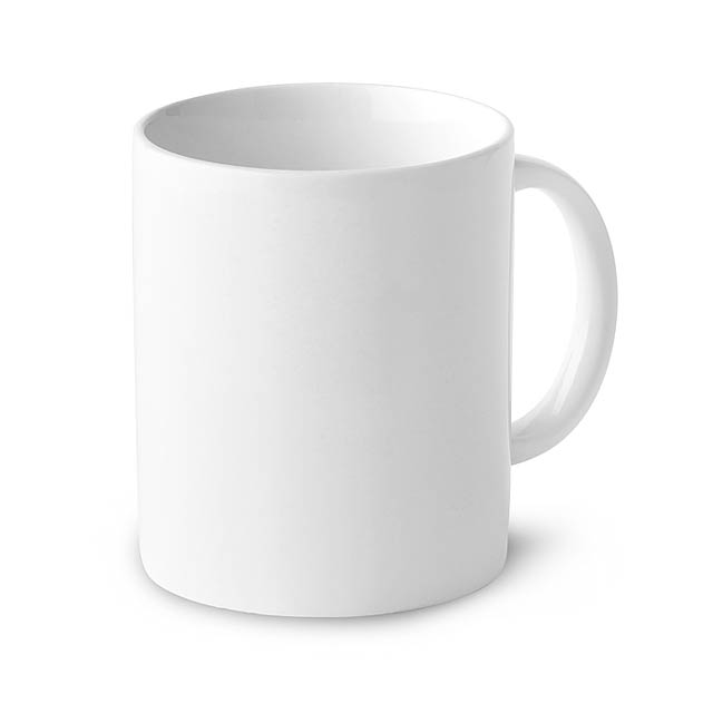 Classical porcelain mug in box  - white