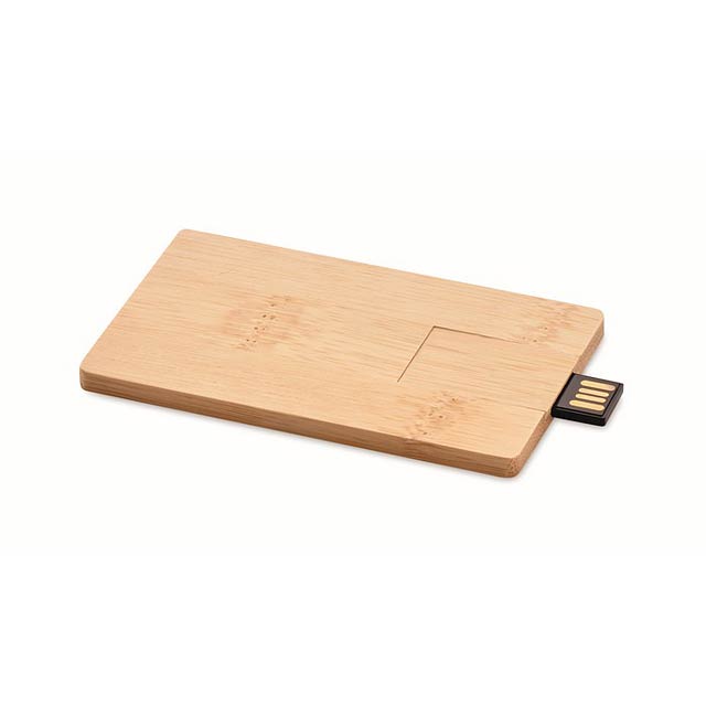 16GB USB s krytem z bambusu - CREDITCARD PLUS - dřevo
