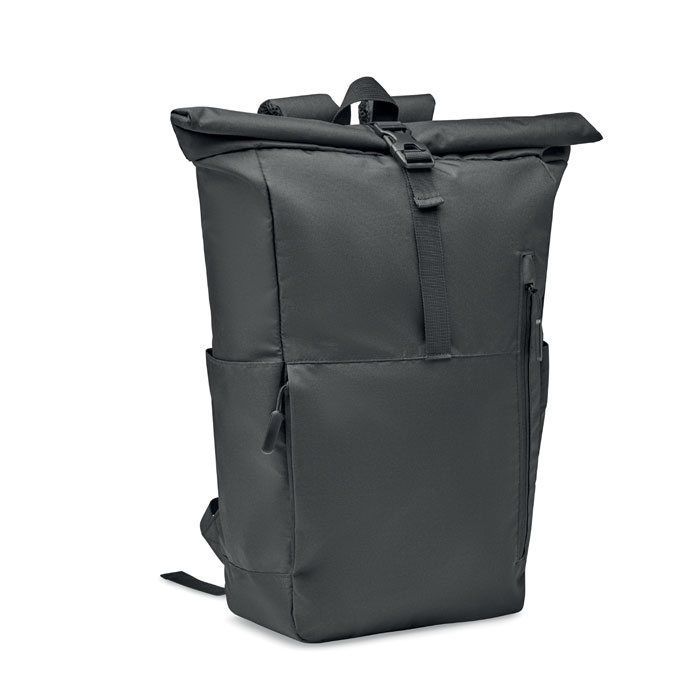 Rolltop-Rucksack 300D RPET - VALLEY ROLLPACK - schwarz