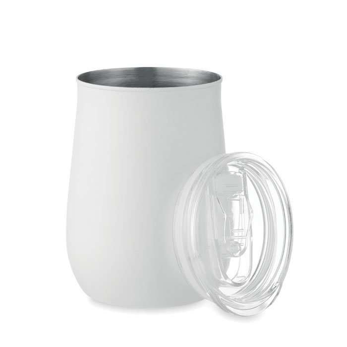 Recycled stainless steel mug - URSA - white
