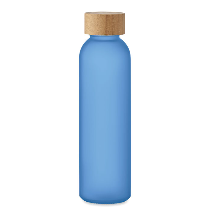 Matná skleněná láhev 500 ml - ABE - transparentní modrá