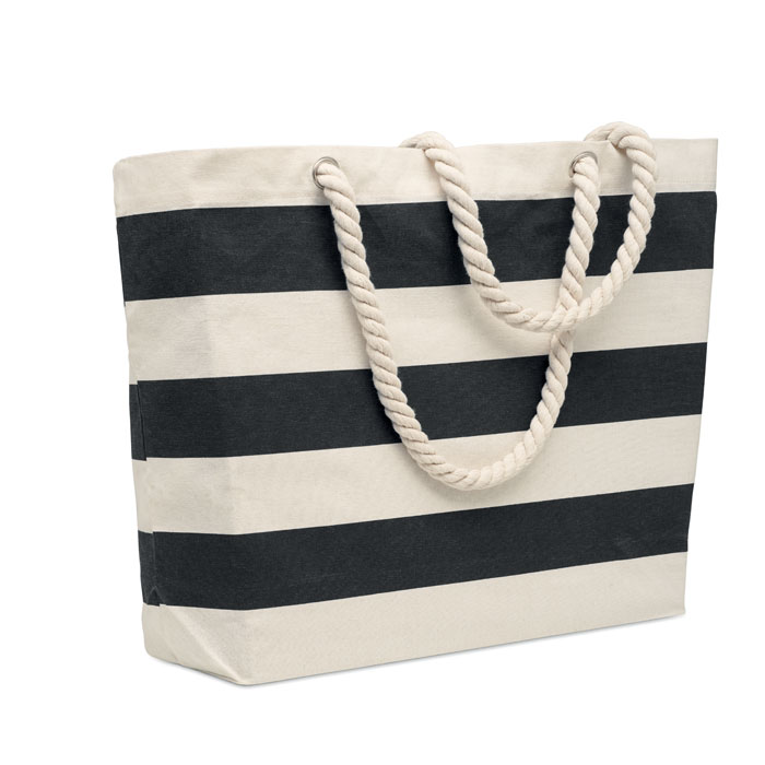 Strandtasche Baumwolle 220 g - HEAVEN STRIPE - schwarz