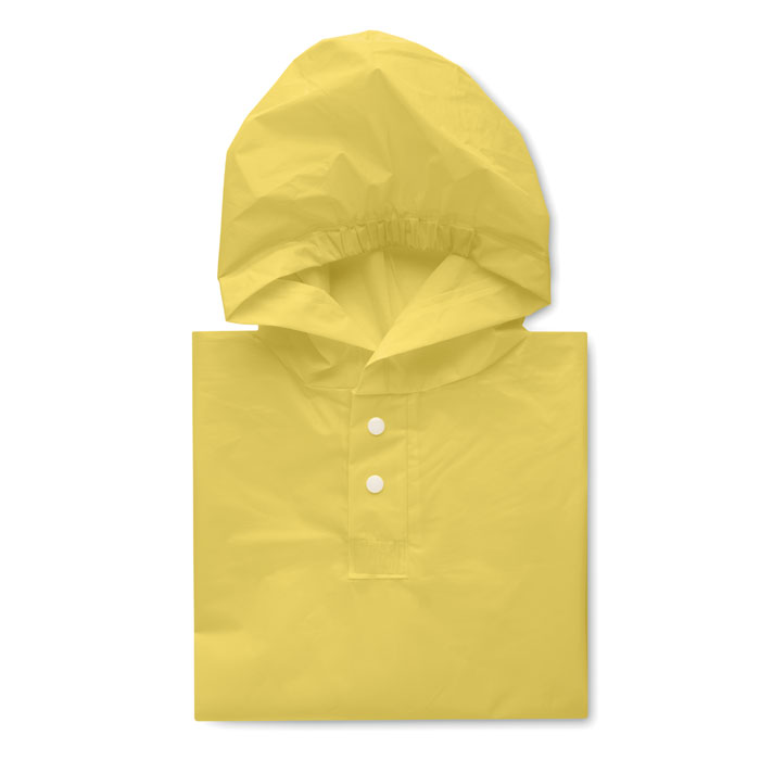 PEVA kid rain coat with hood - PONCHIE - yellow