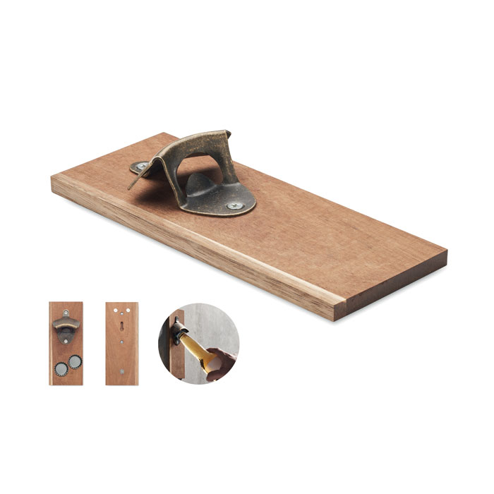 Wall mounted bottle opener - OPEN IT - wood