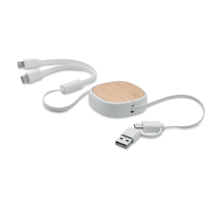 Výsuvný nabíjecí USB kabel - TOGOBAM - biela