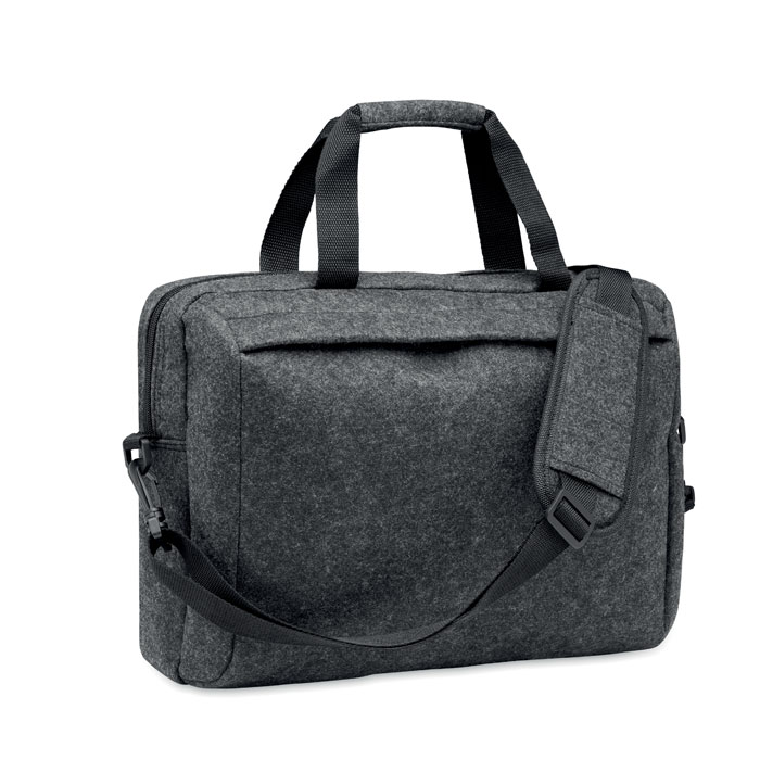 15 inch RPET felt laptop bag - PLANA - stone grey