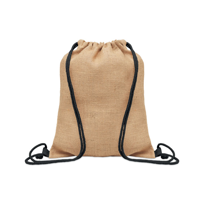 Jute drawstring bag - FUKURO - black