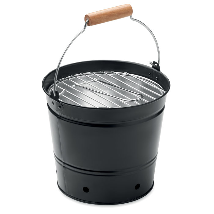 Portable bucket barbecue - BBQTRAY - black