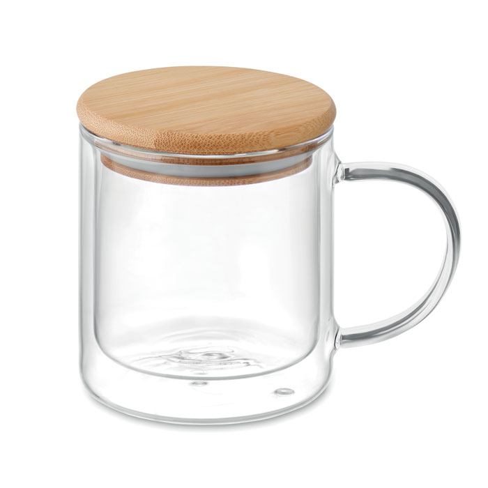 Double wall borosilicate mug - FARBI - transparent