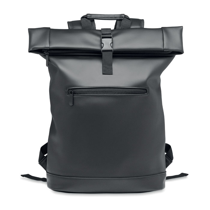 Laptop PU Rolltop backpack - BAI ROLL - black