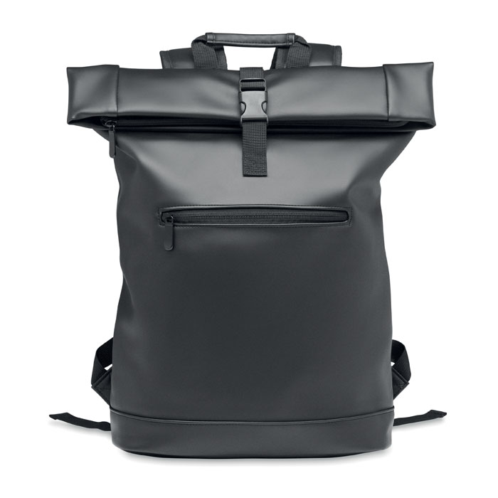 15" Rolltop-Rucksack PU - BAI ROLL - schwarz