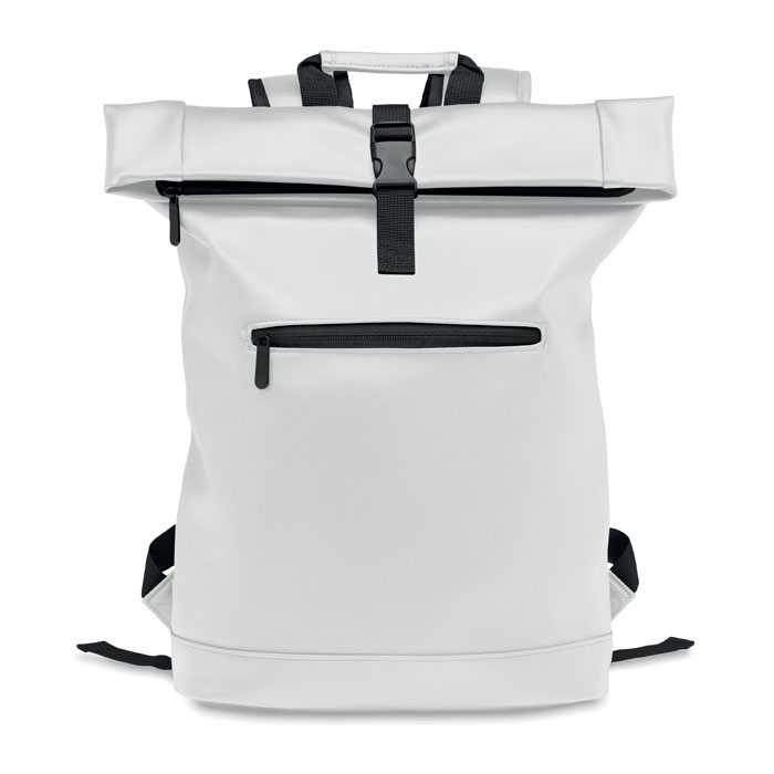 Laptop PU Rolltop backpack - BAI ROLL - white