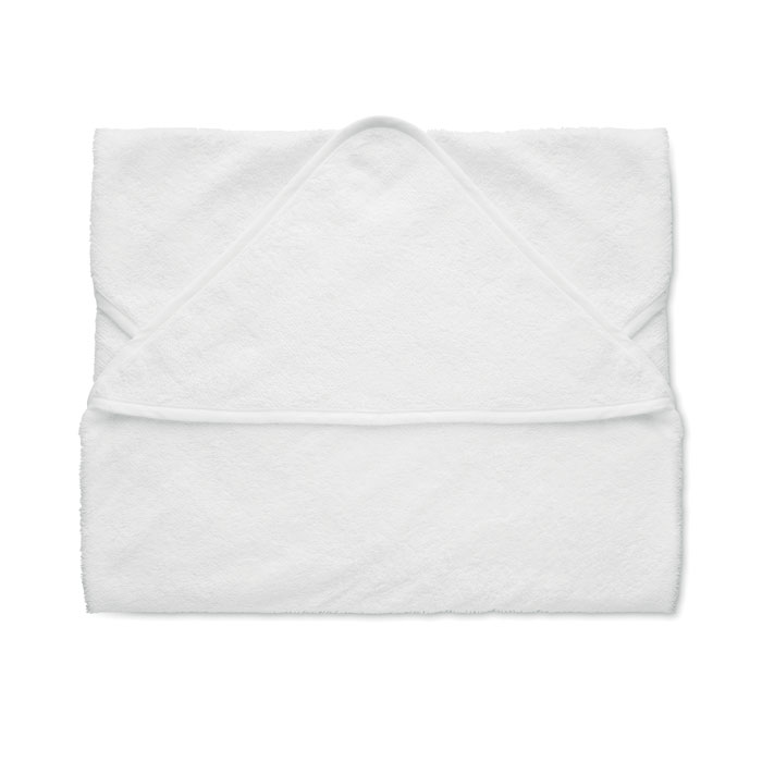 Cotton hooded baby towel - HUGME - white