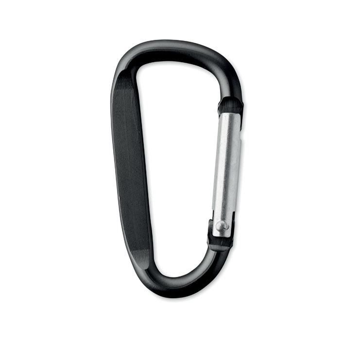 Carabiner clip in aluminium. - GANCHO - black