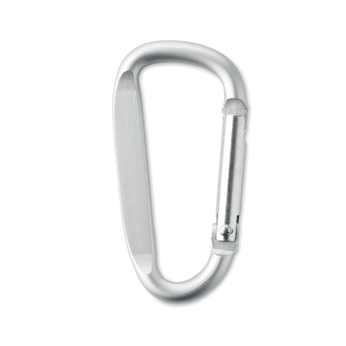 Carabiner clip in aluminium. - GANCHO - matt silver