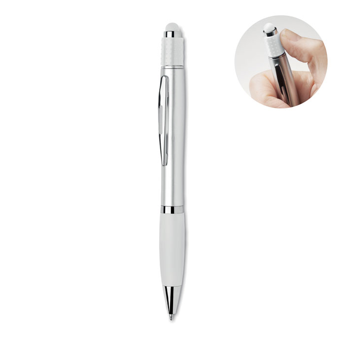 Druckkugelschreiber mit Stylus - STY - Weiß 
