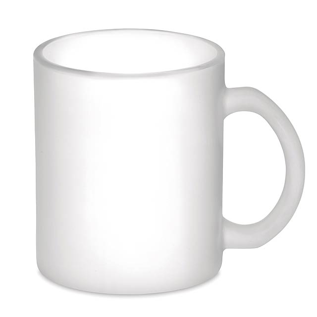 Glass sublimation mug 300ml  - transparent white
