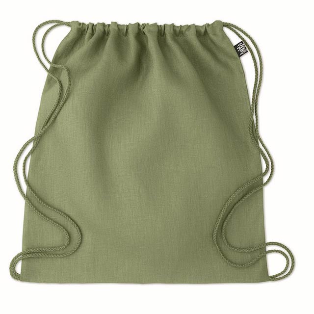 Stahovací batoh z konopí - NAIMA BAG - zelená
