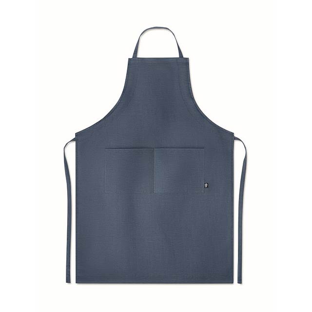 Nastavitelná zástěra z konopí - NAIMA APRON - modrá