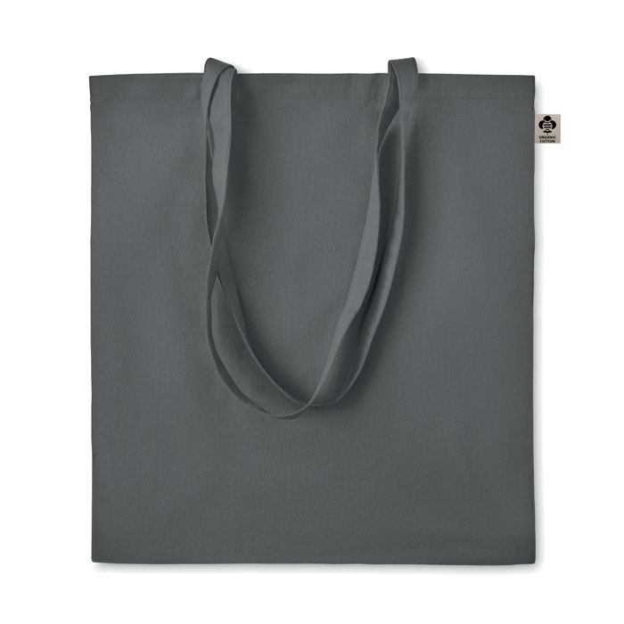 Organic cotton shopping bag - ZIMDE COLOUR - stone grey