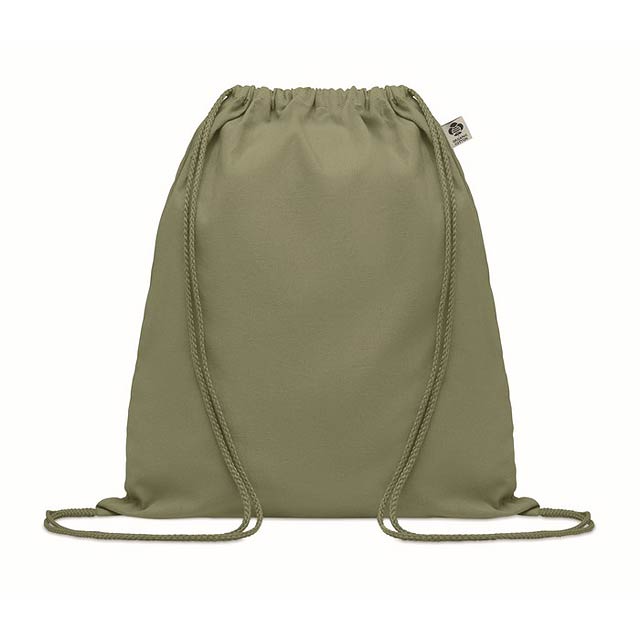 Stahovací batoh z bio bavlny - YUKI COLOUR - zelená