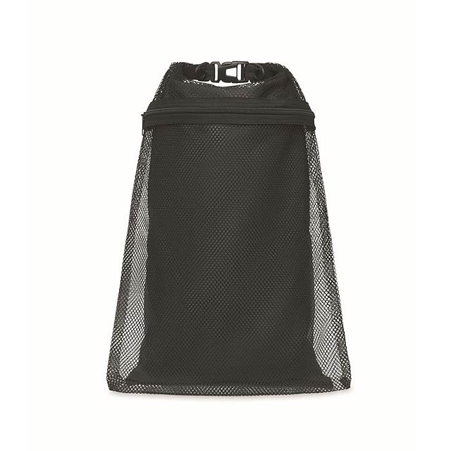 Vodotěsná taška 6L s popruhem - SCUBA MESH - čierna