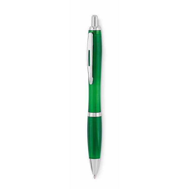 Kuličkové pero z RPET - RIO RPET - transparentní zelená