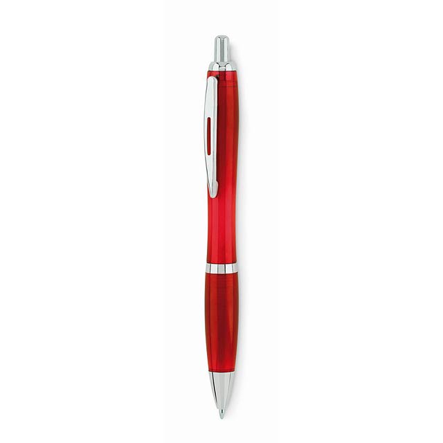 Kuličkové pero z RPET - RIO RPET - transparentná červená
