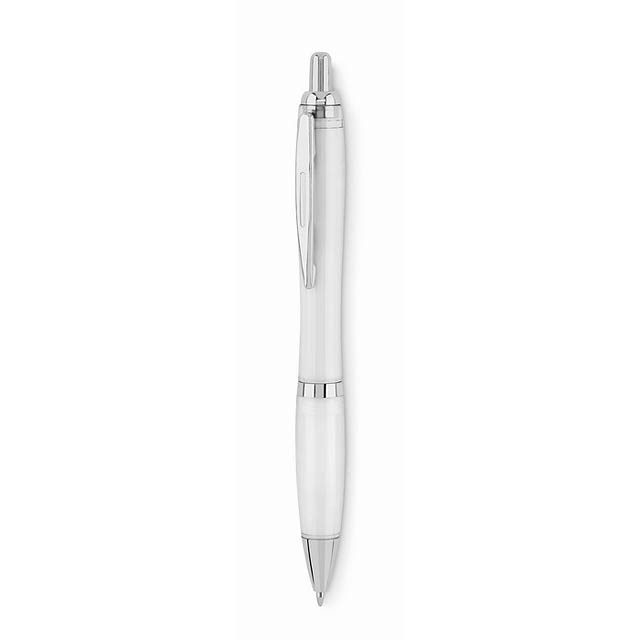 Kuličkové pero z RPET - RIO RPET - transparentní bílá