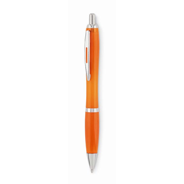 Kuličkové pero z RPET - RIO RPET - transparentní oranžová