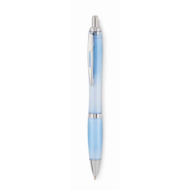 Kuličkové pero z RPET - RIO RPET - transparentná nebesky modrá