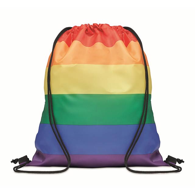 Duhový stahovací batoh z RPET - BOW - multicolor