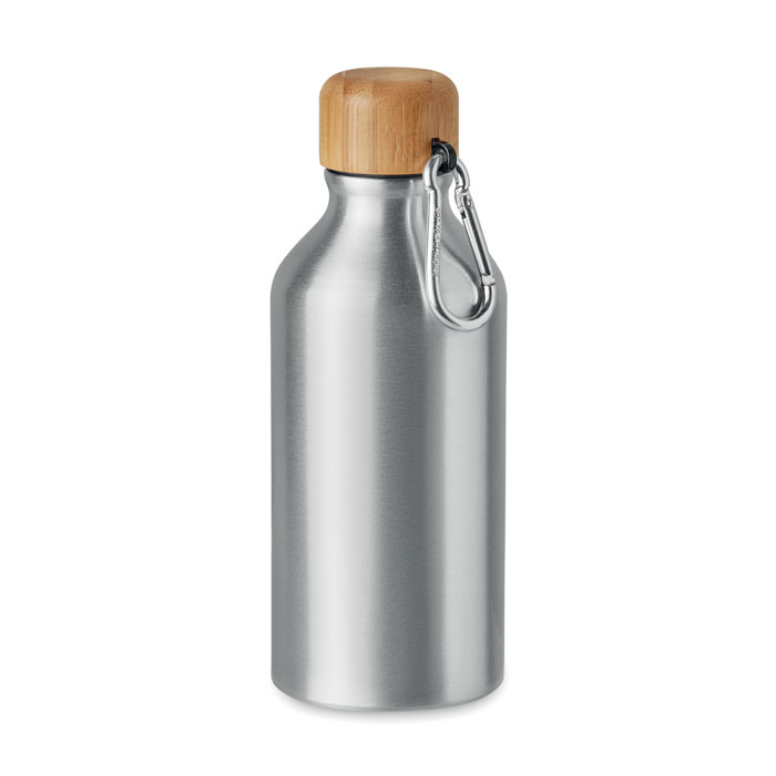 Trinkflasche Aluminium 400 ml - AMEL - mattes Silber