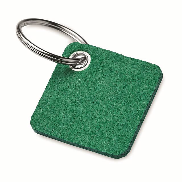 Přívěsek na klíče z plsti RPET - AUKIO - zelená