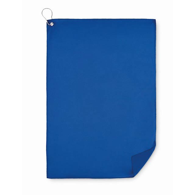 Golfový RPET ručník s háčkem - TOWGO - modrá