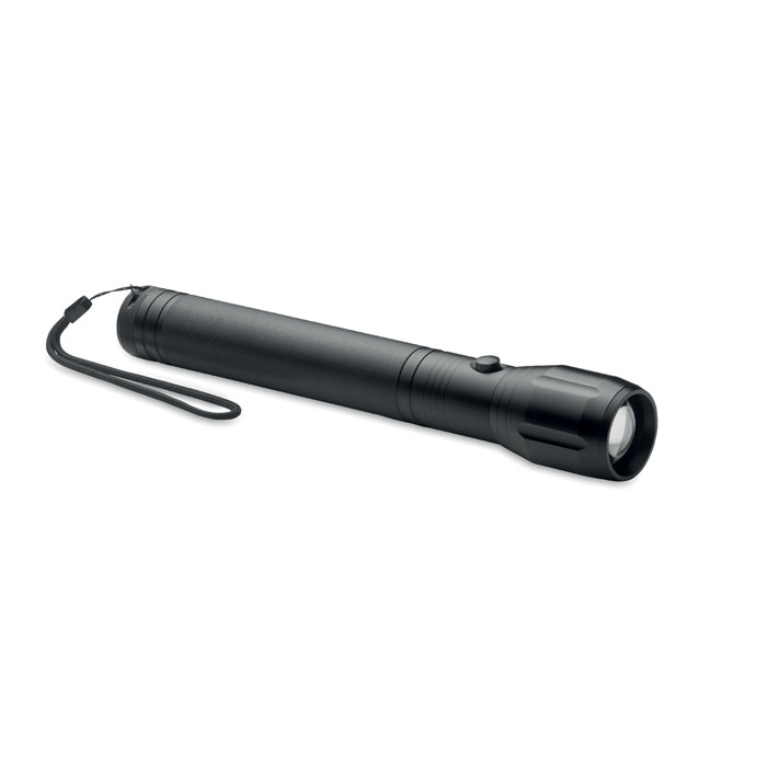 Large aluminium LED flashlight - ENTO - black