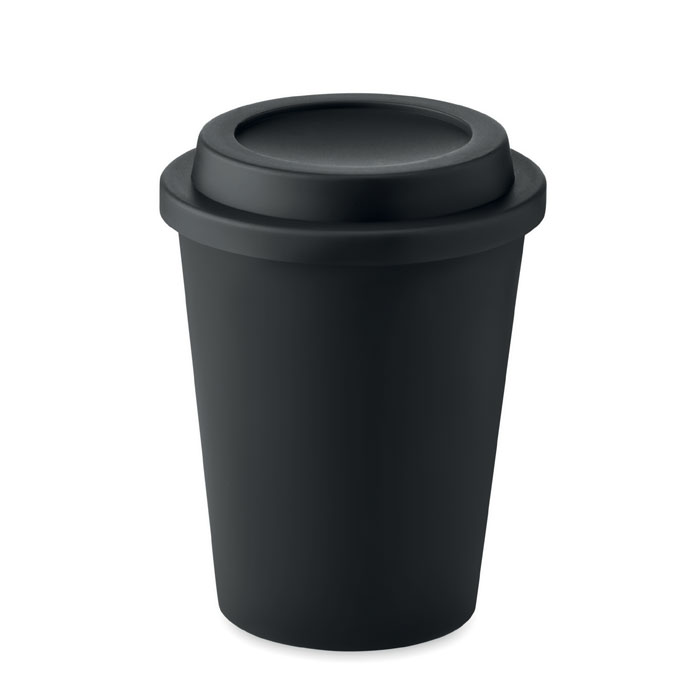 Doppelwandiger Becher PP 300ml - SORA - schwarz