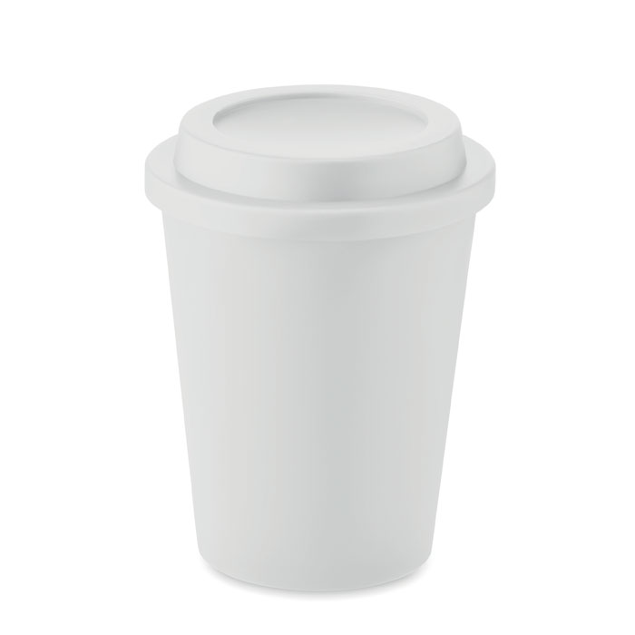 Double wall tumbler PP 300 ml - SORA - white