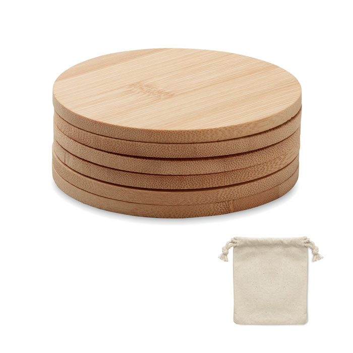 Set of 6 bamboo coasters - BAYIN SET - wood