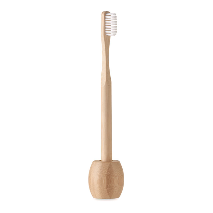 Bamboo tooth brush with stand - KUILA - wood