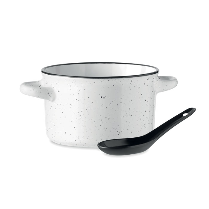 Keramická vintage miska 550 ml - PIGA BOWL - biela