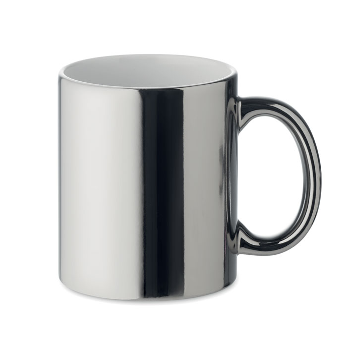 Ceramic mug metallic 300 ml - HOLLY - shiny silver