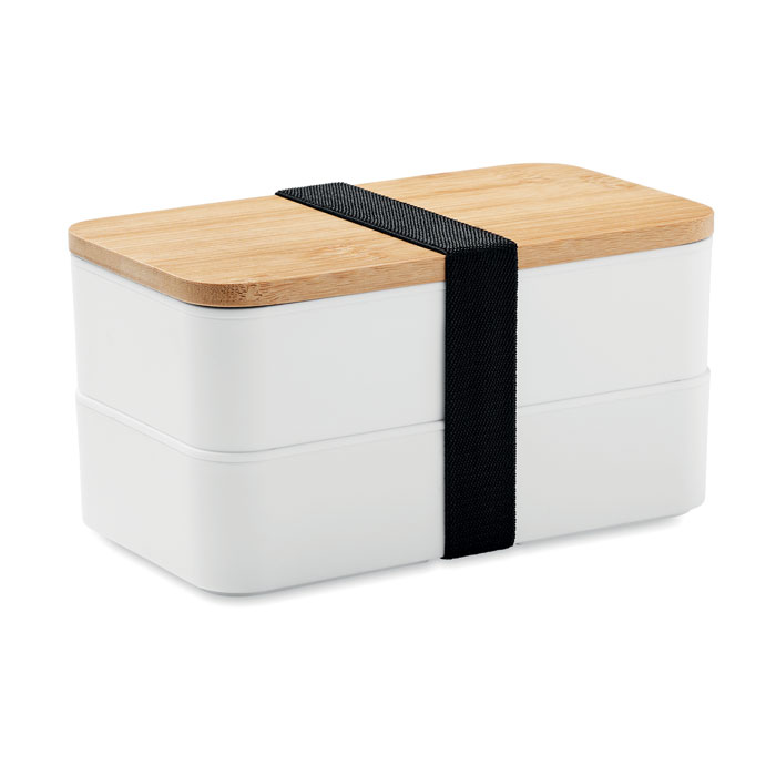 Lunch box in PP and bamboo lid - BAAKS - white