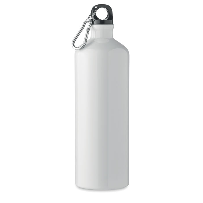 Aluminium bottle 1L - MOSS LARGE - white