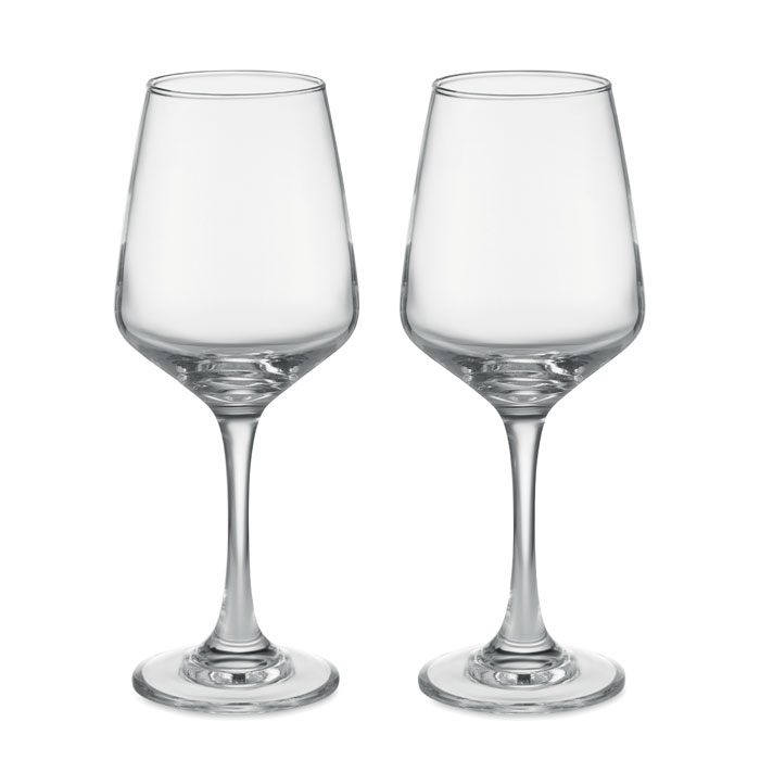 Set of 2 wine glasses - CHEERS - transparent