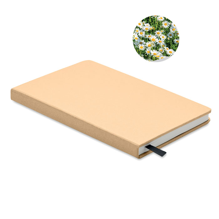 A5 recycled page notebook - GROW - beige