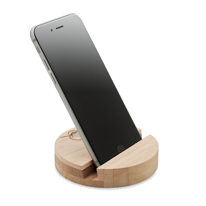 Březový stojánek na telefon - GROW ROUND STAND - drevo