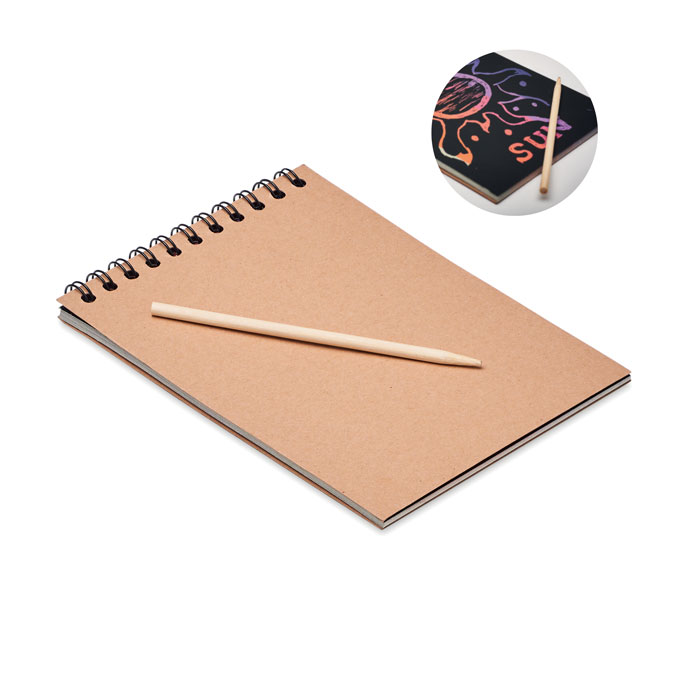 Scratching paper notebook - BLACK - wood