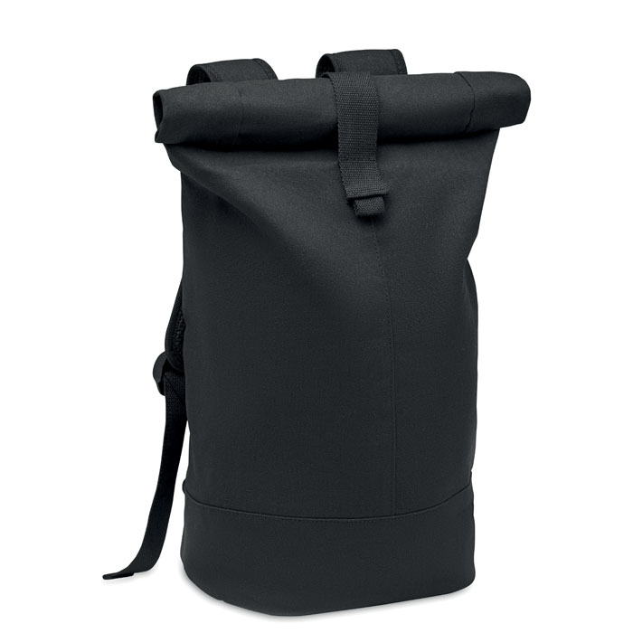 Rolltop-Rucksack Canvas - ZURICH ROLL - schwarz